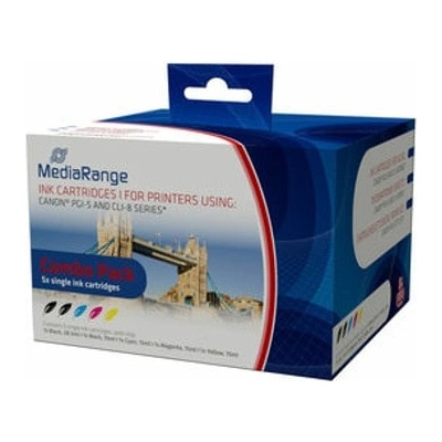 MediaRange Мастило за Canon PGI-5/CLI-8, BK/C/M/Y - MRCP5C8 - MediaRange - Неоригинално, Заб. : 380 брой копия, 14 ml капацитет (MRCP5C8)
