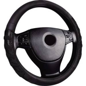 Carmart Кожен калъф за волан 38см - Comfort - черен цвят