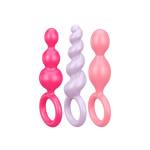 Satisfyer Booty Call - Комплект анални тапи 3 бр - Розова/Лилава/Червена
