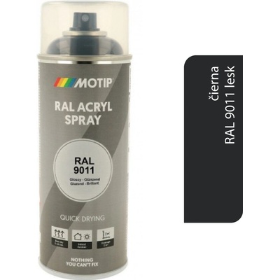Motip Acryl 400 ml RAL 9011 lesk