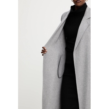 HUGO BOSS Вълнено палто boss в сиво преходен модел без закопчаване 50541513 (50541513)
