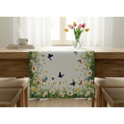 Mybesthome Vzorovaný ubrus běhoun Spring Butterfly 50x100 cm