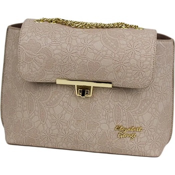 Image 1 of Български обувки Малка дамска чанта от еко кожа в цвят пудра на цветя с дръжка синджир 33781