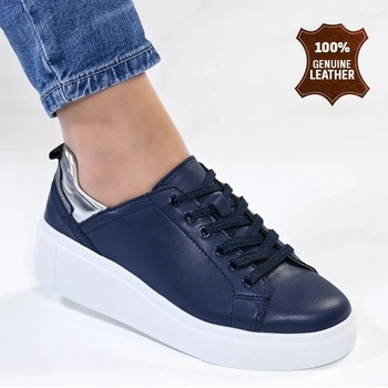 Обувки естествена кожа W186074 Navy