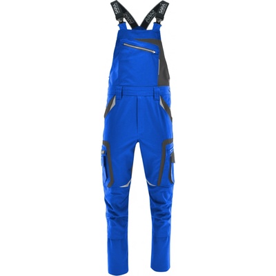 Sara Workwear pracovní kalhoty s laclem DRAGON modré tm. šedé