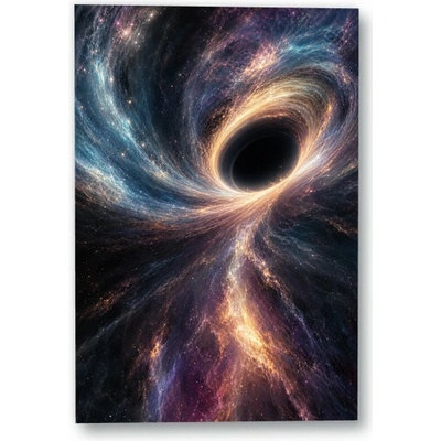 Plakát – Vířící světlo kolem černé díry 90 × 135 cm Bez rámu Ne Bez rámu