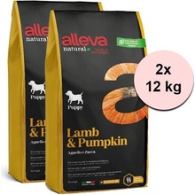 Alleva Natural dog lamb & pumpkin puppy all breeds 2 x 12 kg