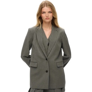 SUPERDRY Сако Superdry Pinstripe Boyfriend blazer - Grey (Grey Pinstripe)
