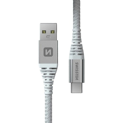 Swissten 71541011 Kevlar USB / USB-C, 1,5m, bílý