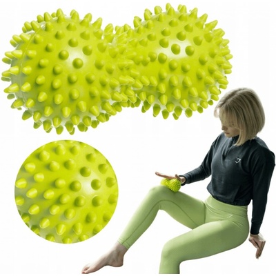 DrFit Masážní míček Duoball s výstupky pro cvičení a masáž
