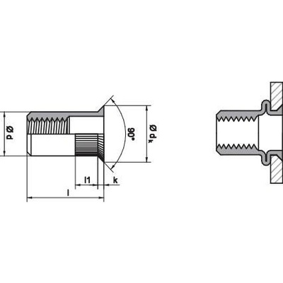 Nýtovací matice se zápustnou hlavou M6 / balení 500 ks – Sleviste.cz