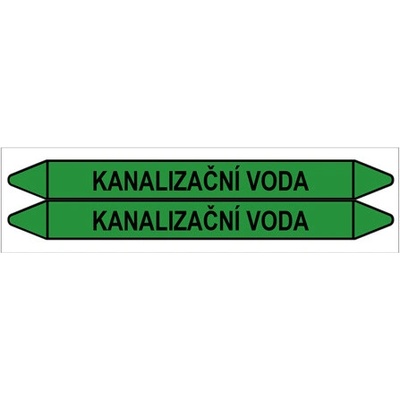 Značení potrubí, kanalizační voda,2 ks, 450 × 52 mm PZ 009143