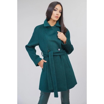 Image 1 of Radek's Collection Дамско късо палто с колан в зелен цвят 12204-500