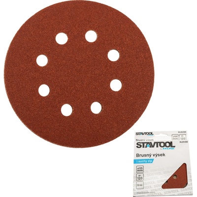 STAVTOOL brúsny kotúč na suchý zips, typ BOSCH | 125 mm zrnitosť 60, 1ks/6ks