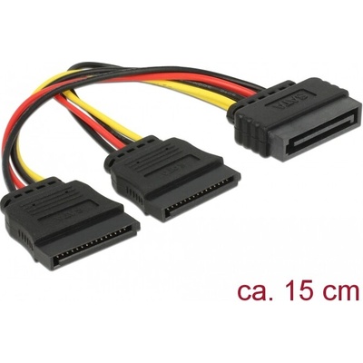 Delock Cable Power SATA 15 pin > 2 x SATA HDD – straight