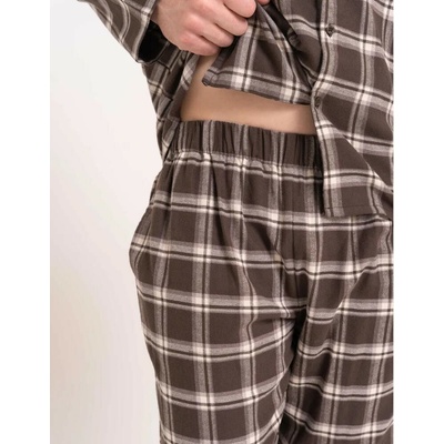 Moraj pánské pyžamo PDM5700-003 DR FLANEL hnědý