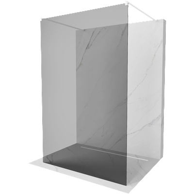 Mexen Kioto свободностояща душ стена 110 x 200 см, графит 8 мм, бяла - 800-110-002-20-40 (800-110-002-20-40)