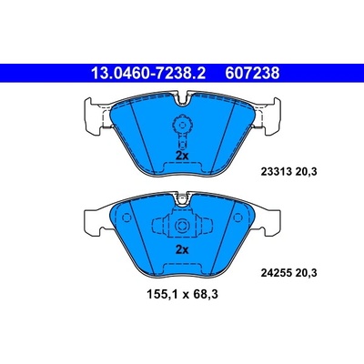 ATE Sada brzdových platničiek kotúčovej brzdy 13046072382