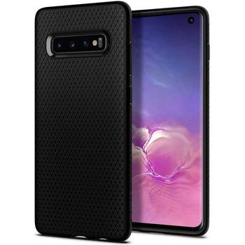 Spigen Liquid Air Case - тънък силиконов (TPU) калъф за Samsung Galaxy S10 (черен-мат)
