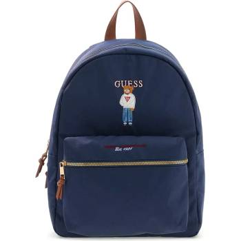 Guess Текстилна раница в син цвят за момче с цветно мече Guess