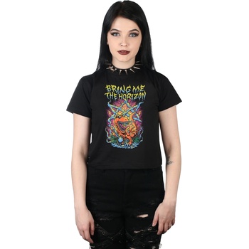 ROCK OFF дамска тениска (crop top) Bring Me The Horizon - Smoking Dinosaur - BL - ROCK OFF - BMTHCT98LB