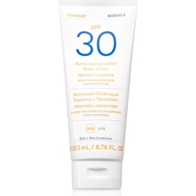KORRES Yoghurt Sunscreen лосион за слънце за лице и тяло SPF 30 200ml