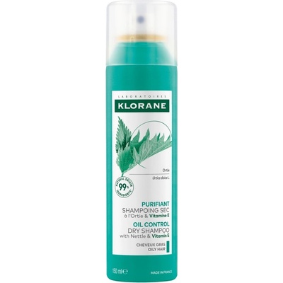 KLORANE Suchý šampón so žihľavou & vitamínom E na mastné vlasy 150 ml