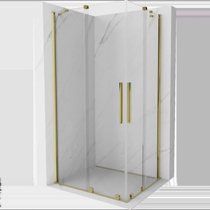 Mexen Velar Разтегателна душ кабина Duo 100 x 90 см, прозрачна, златна - 871-100-090-02-50 (871-100-090-02-50)