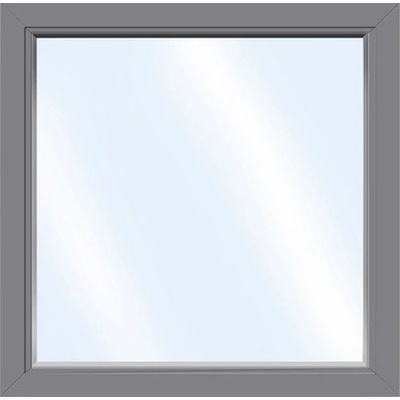 ARON Plastové okno fixné zasklenie Basic biele/antracit 600 x 650 mm (neotvárateľné)