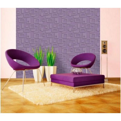 DIMEX ART Луксозна флизелинова тапета лилави ретро геометрични фигури