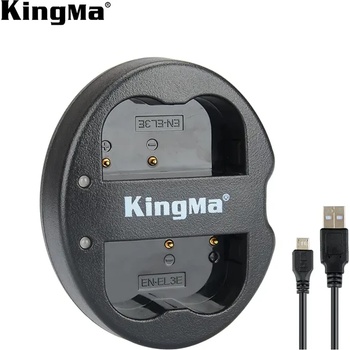 KingMa Зарядно за батерия EN-EL3e USB Dual за Nikon D700, D300s, D300, D200, D100, D90, D80, D70s, D70, D50