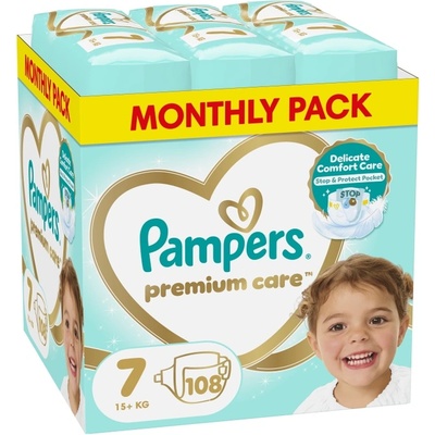 Бебешки пелени Pampers Premium Care - Размер 7, 15+ kg, 108 броя (1100039879)