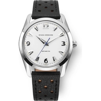 Nivada Grenchen Antarctic 35 mm White Luminova Black Racing Strap