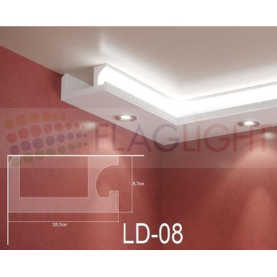 Ld-08 Декоративен профил за скрито led осветление ► 2метра (ld08)