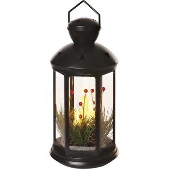 Emos DCLV15 LED dekorace vánoční lucerna se svíčkami černá 35,5 cm 3x C vnitřní vintage