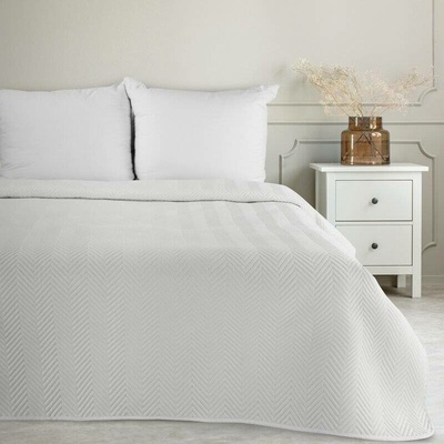 Takoy PREMIUM Přehoz na postel LEN z látky s lněnou strukturou prošívaný do vzoru rybí kosti-HF-453038 200 x 220 cm