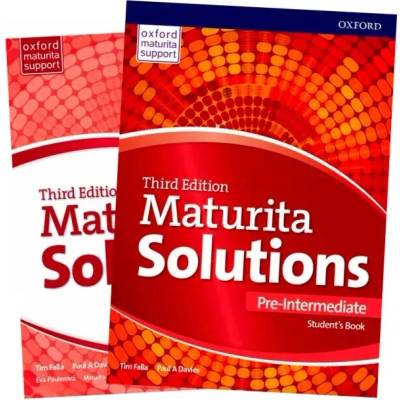 Sada – Maturita Solutions 3rd Edition Pre-Intermediate Student´s Book Czech Edition + Maturita Solutions 3rd Edition Pre-Intermediate Workbook Czech Edition Oxford University Press
