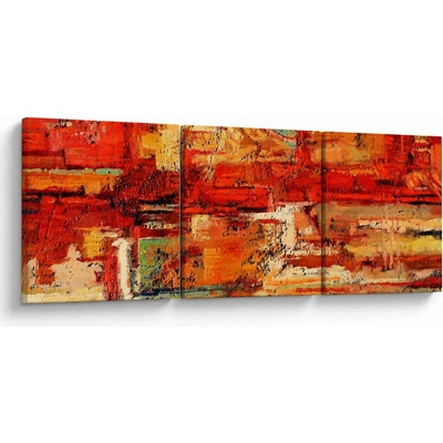 Obraz nástěnné malby, třídílný 90x30 cm