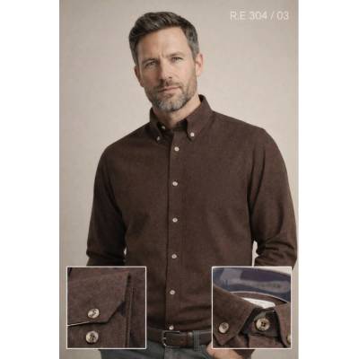 Ego Man pánská košile regular fit RE-304-03 hnědá