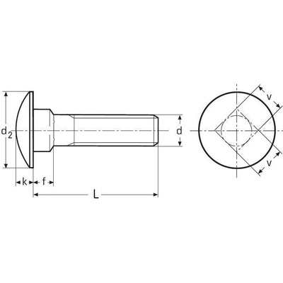 šroub M6x80 ZINEK 4.6 vratový DIN 603