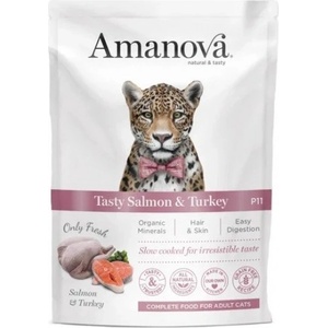 Amanova cat pouch p11 tasty salmon turkey - пауч за пораснали котки от всички породи, със Сьомга и пуешко - 85 гр, Испания - 33577