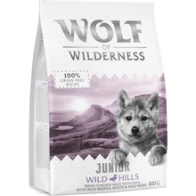 Wolf of Wilderness zkušební NOVINKA JUNIOR Wild Hills kachní 0,4 kg