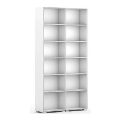 Knižnica Silver Line, biela, 2 stĺpce, 2230x1200x400 mm