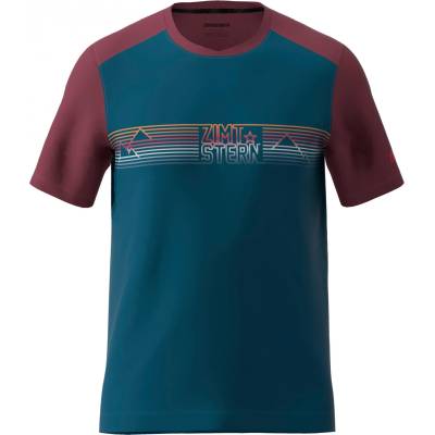 Zimtstern Мъжка фланелка с къс ръкав за колоездене Zimtstern Trailflowz Shirt S/S Cycling jersey - French Navy / Windsor Wine (056-2087-0212)