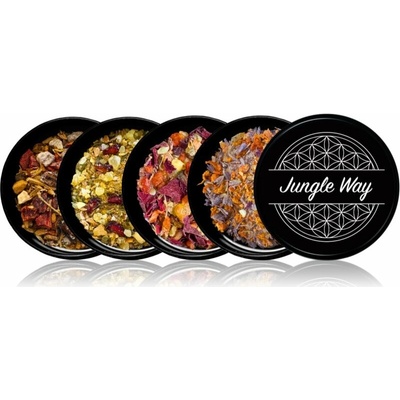 Jungle Way Discovery set Jungle Way Deep Cleansing Deep Cleanse vykuřovadla 5 g + Jungle Way Positive Vibes vykuřovadla 5 g + Jungle Way Deep Relax vykuřovadla 5 g + Jungle Way Open Heart vykuřovadla
