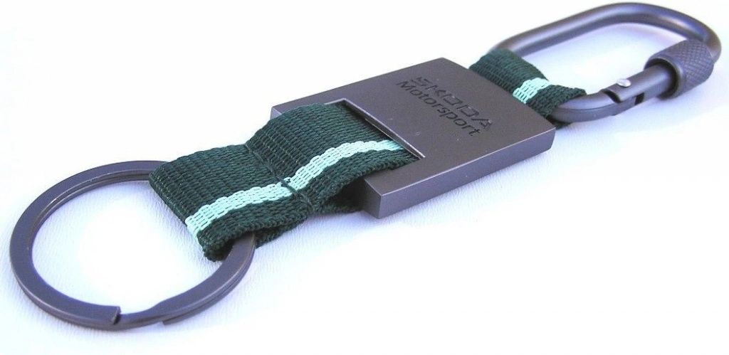 Genuine Skoda Motorsport Keyring – Electric Emerald Metallic Grey, OEM 000087010CJ