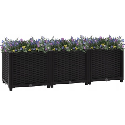 VidaXL květináč 38 x 120 x 38 cm plast černý