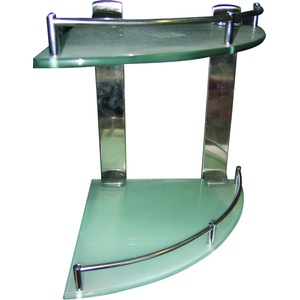 TOP CHROME Етажерка за баня стъкл. ъглова дв. 250mm TopChrome (815104)