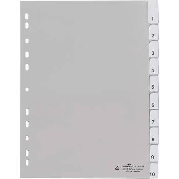 DURABLE Регистър durable пластмаса a/4 1-10 броя сив 644110 (644110)