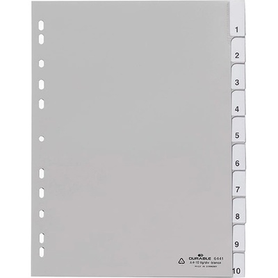 DURABLE Регистър durable пластмаса a/4 1-10 броя сив 644110 (644110)